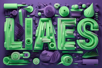Fototapeta premium Abstract 3D Typography with Geometric Shapes.