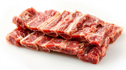 Raw ribs. Fresh ribs isolated on a white background.