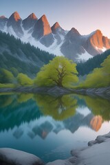 Fototapeta premium lake and mountains