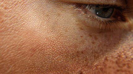 Close-Up of Human Skin and Eye