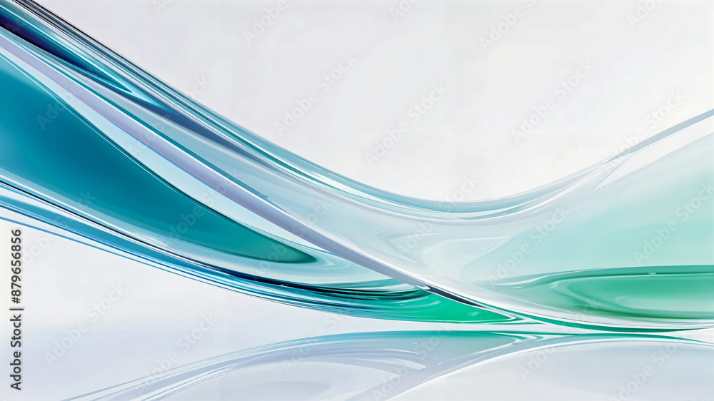 Poster abstract background with wavy lines. blue smooth waves. generative ai