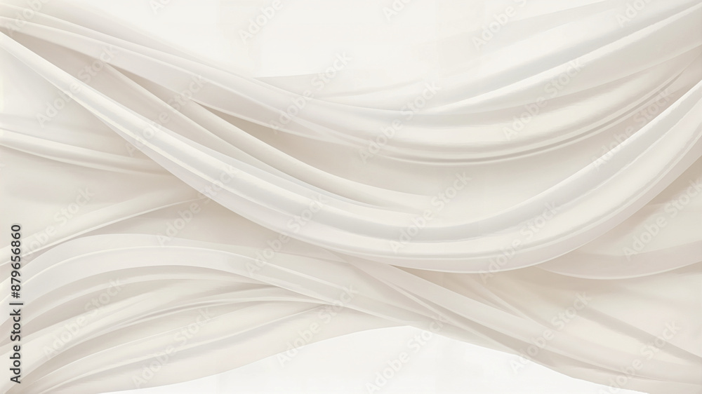 Poster abstract background with wavy lines. white smooth waves. generative ai