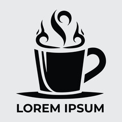 Elegant Coffee Cup Silhouette for Modern Branding and Graphics