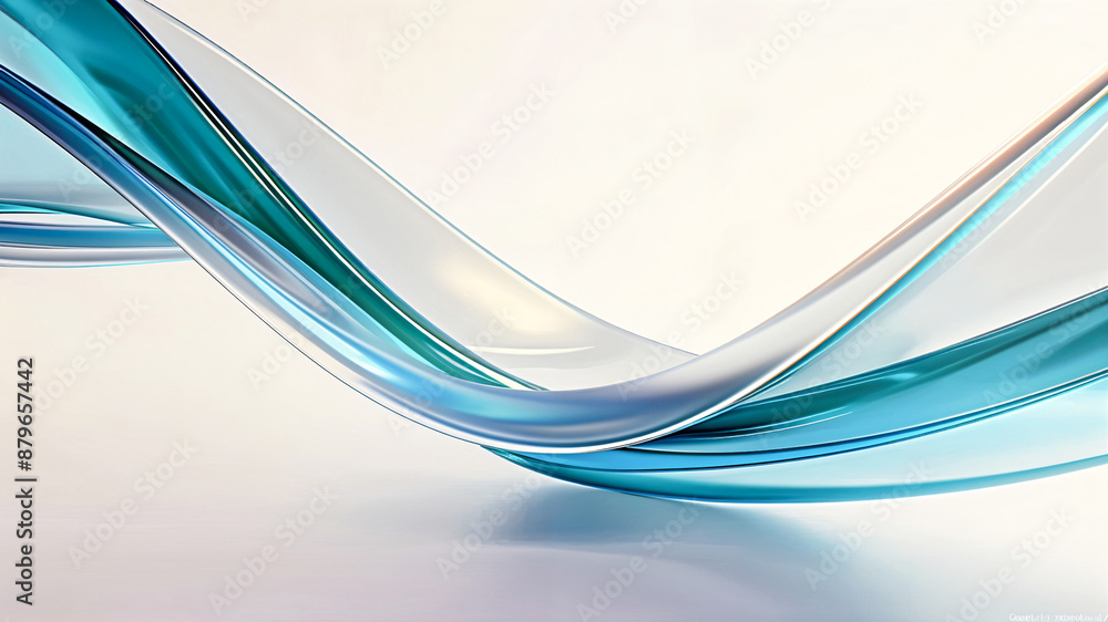 Poster abstract background with wavy lines. blue smooth waves. generative ai