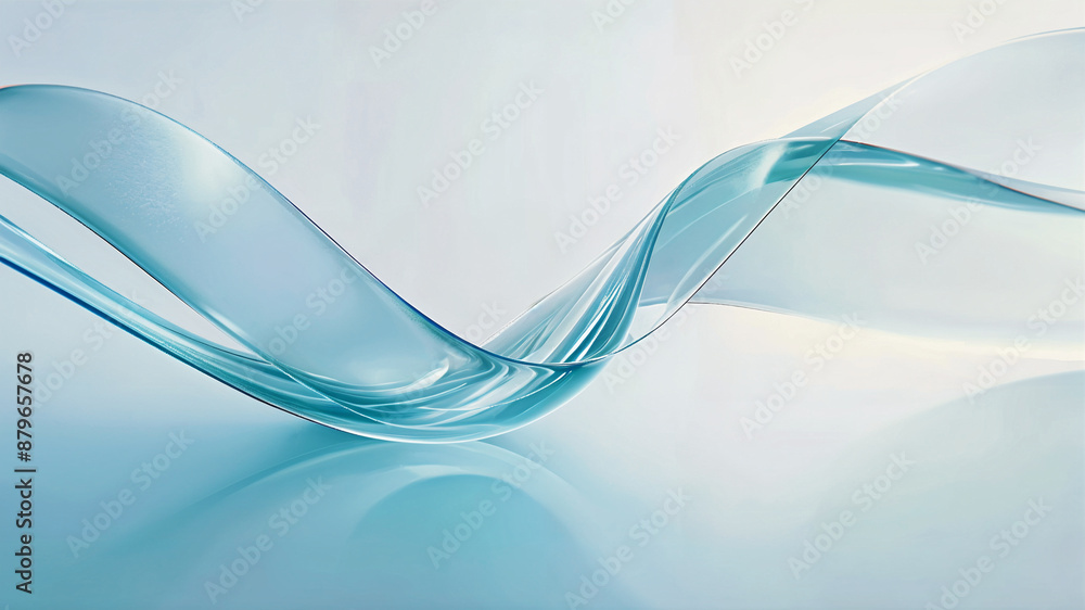 Aufkleber abstract background with wavy lines. blue smooth waves. generative ai