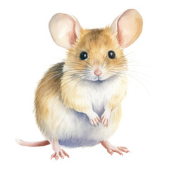 mouse watercolor isolated on transparent background cutout