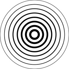 Radio station signal. Pain circle. Radar screen concentric circles elements. Radar vector icons. Signal concentric circles. Sound wave background radio station signal. Sonar sound waves. Vector .