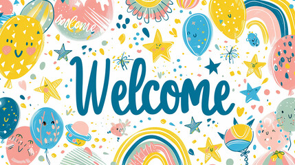 Welcome Background Bright and colorful