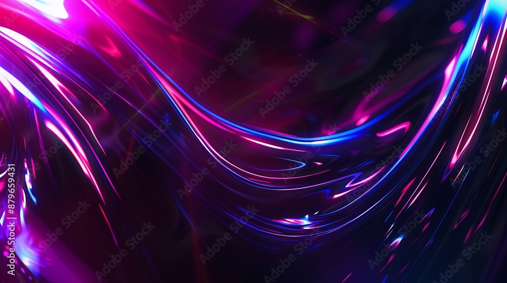 Poster colorful motion elements with neon led illumination abstract futuristic background : generative ai