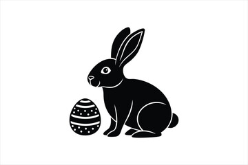 a minimalist easter rabbit vector artwork illustration
