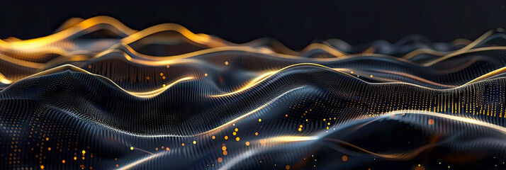 3D futuristische Wellen. Moderne Strukturen in Wellenform als Hintergrund für neue Technologien