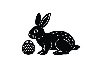 a minimalist easter rabbit vector artwork illustration