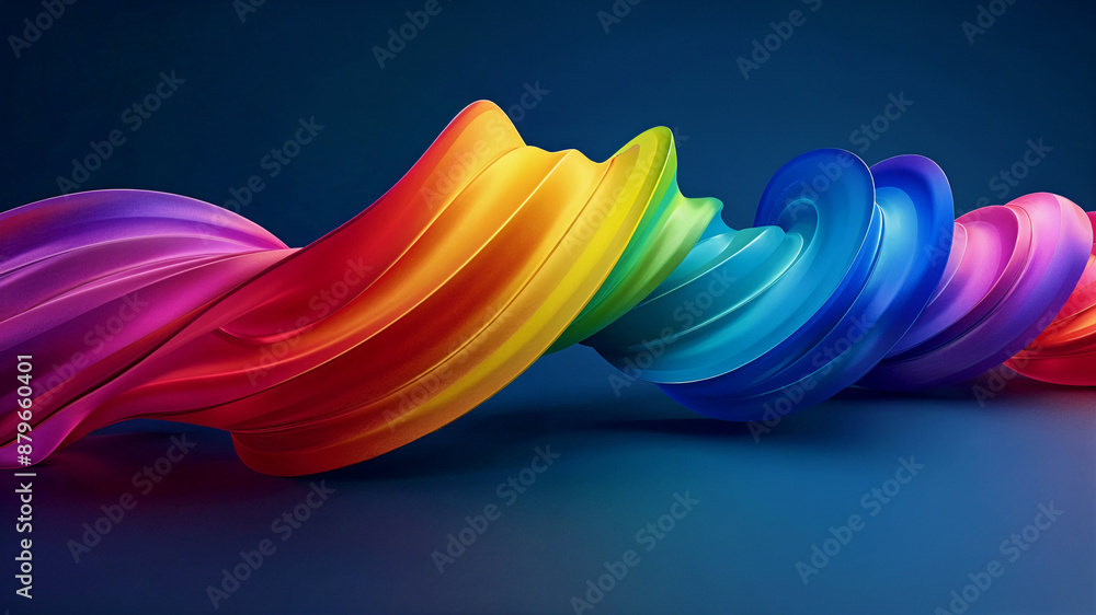 Poster abstract background of swirling multicolored wave, flow of colorful wave. generative ai