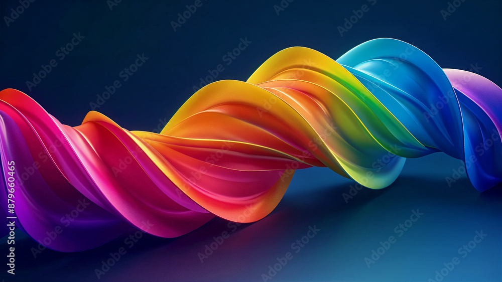 Poster abstract background of swirling multicolored wave, flow of colorful wave. generative ai