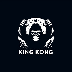 Strong King Kong logo vector icon illustration design. Bold and impactful graphic for branding and creative projects.