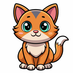 cute cat cartoon vector icon illustration