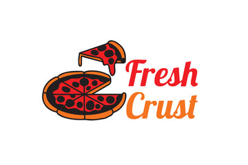 Isolated Pizza shop logo, logo for fast-food shop