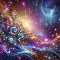 Magic glow lights abstract background template