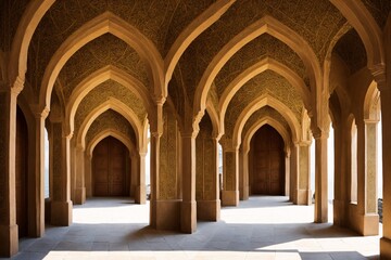 Obraz premium Mauritius moorish arch inspired architectural pattern wallpaper