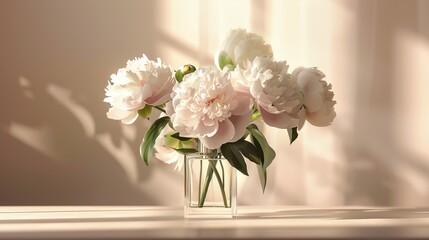 A vase of peonies flowers bouquet
