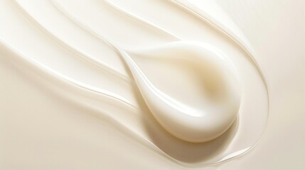 Close-up of a creamy texture in light beige, perfect for skincare, beauty products, and cosmetic advertisements. Minimalistic and smooth.