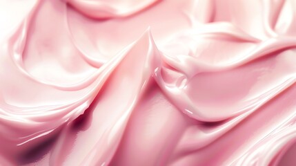Close-up of smooth, creamy pink texture perfect for background, skincare products, or beauty-related designs. High-resolution and vibrant color.