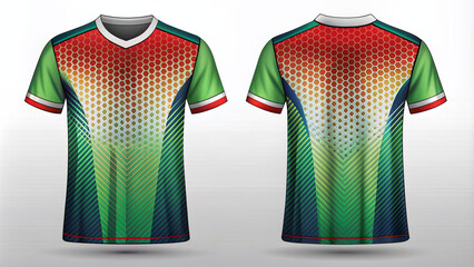Vector soccer jersey design for sublimation or sports tshirt design for cricket football.