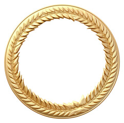 PNG Cute golden wheat circle jewelry white background photography.