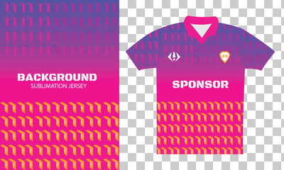 Sublimation player jersey t shirt with mockup pink blue pattern soccer cricket cycling basketball motorbike volleyball jersey design vector