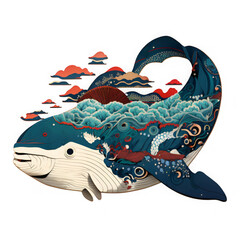 A whale design in okami style