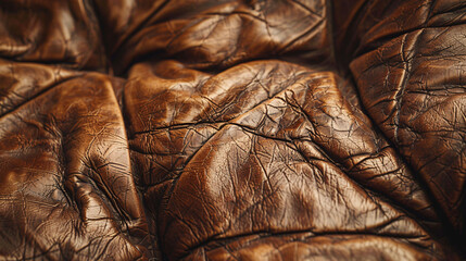 Weathered Vintage Leather: Detailed Distressed Texture Showcasing Rugged Charm and Durability with Creative Space