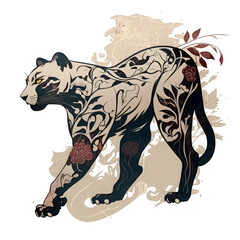 A panther design in okami style