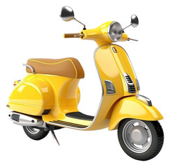 Yellow Retro Vintage Scooter motorcycle scooter vehicle.