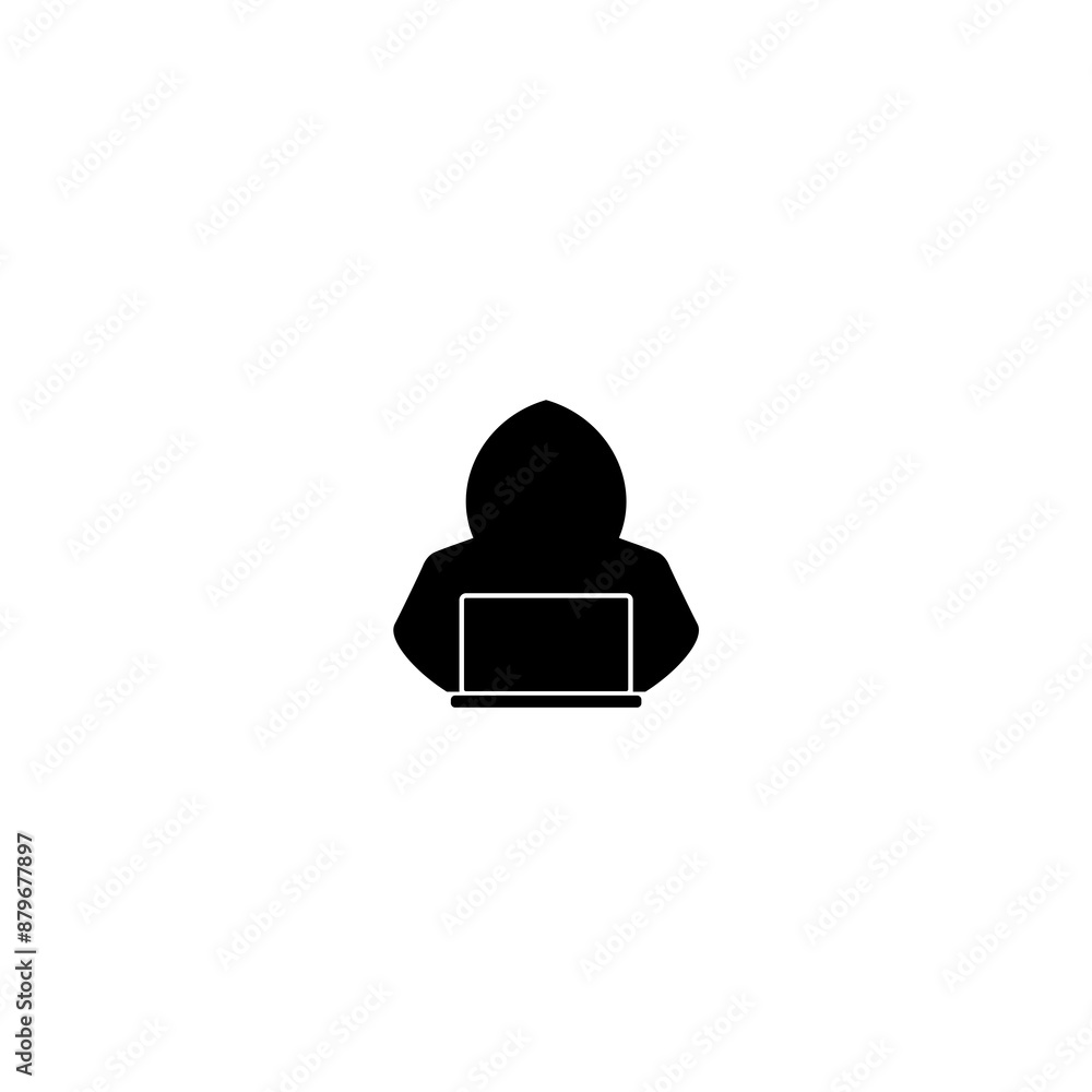 Poster hacker icon isolated on white background