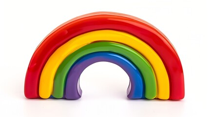 Obraz premium One colorful rainbow isolated on white Childrens toy : Generative AI