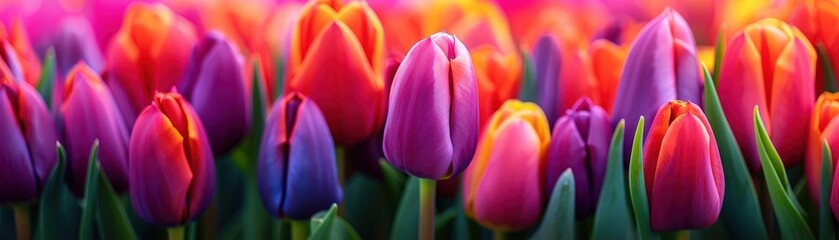 Fototapeta premium Vibrant Keukenhof tulip gardens, Netherlands