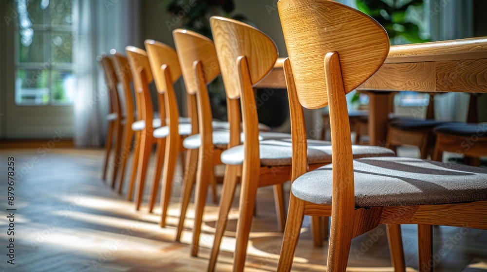 Wall mural Wooden Chairs in a Sunny Room