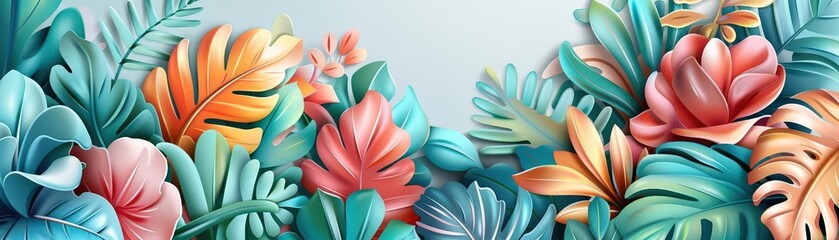 Whimsical vector illustration of imaginary plants