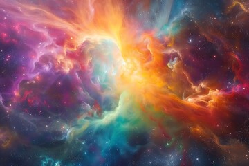 Abstract Cosmic Nebula Background with Stars