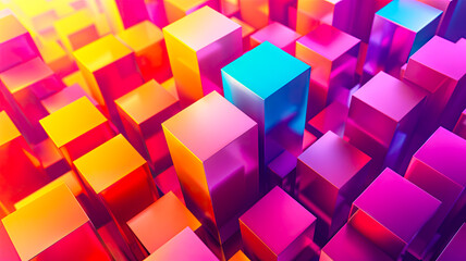 Obraz premium Bunte geometrische 3D Formen als Hintergrund