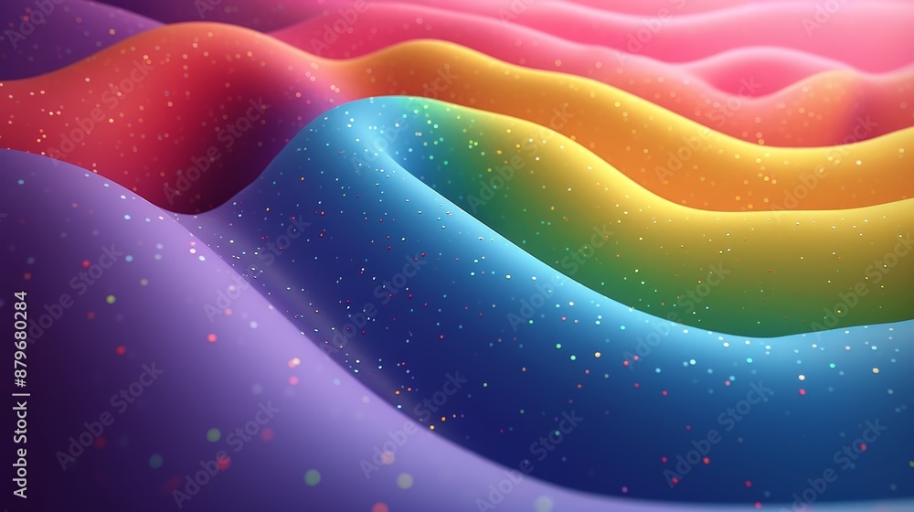 Poster colorful, wavy lines with a sparkling texture
