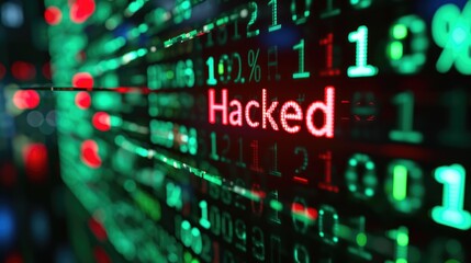 Network Safety Compromised: Red Hacked Binary Code