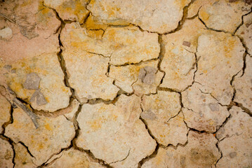 Cracked earth texture. Dry soil, drought, and climate change impact.