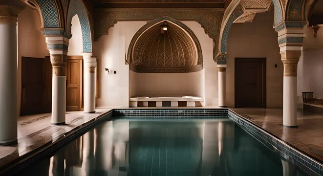 Interior of a Turkish bath.