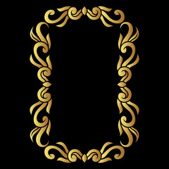 golden frame border floral ornament