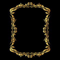 element of golden frame border corner