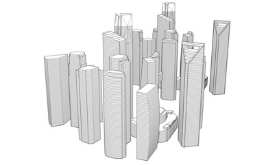 Obraz premium city architecture vector 3d illustration