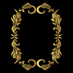 golden frame on black background