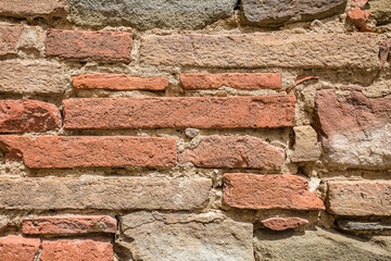 Vintage brick old brickwork. Wall texture grunge background