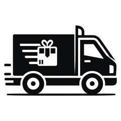 Fototapeta premium Delivery van silhouette vector